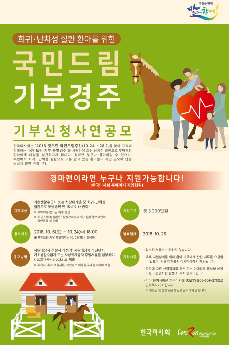 국민드림 기부경주 신청사연 공모